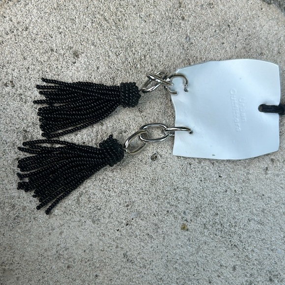 Silence + Noise Boho Beaded Drop Earrings | Urban Outfitters UK NWT Urban Outfitters Silver Black Beaded Drop Earrings‎